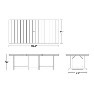 Heritage 44"x96" Dining Table Outdoor Table