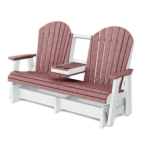 Heritage 5' Glider with Console Garden Bench