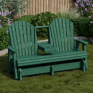 Heritage 5' Glider with Console Garden Bench