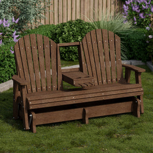 Heritage 5' Glider with Console Garden Bench