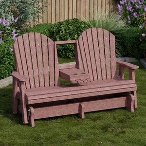 Heritage 5' Glider with Console Garden Bench