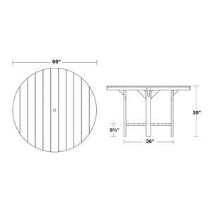 Heritage 60" Pub Counter Table Outdoor Table
