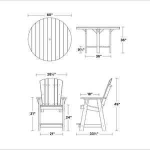 Heritage 7-Piece 60" Pub Counter Set Dining Set