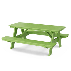 Heritage 72" Picnic Table with Attached Benches Picnic Table