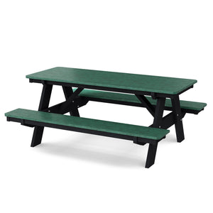 Heritage 72" Picnic Table with Attached Benches Picnic Table