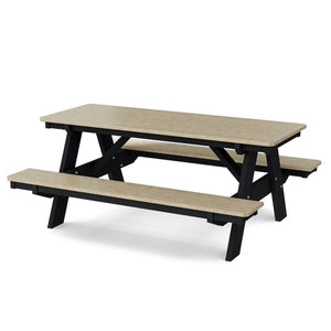 Heritage 72" Picnic Table with Attached Benches Picnic Table