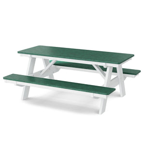 Heritage 72" Picnic Table with Attached Benches Picnic Table