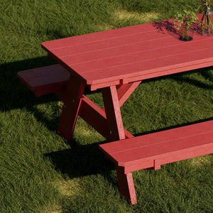 Heritage 72" Picnic Table with Attached Benches Picnic Table
