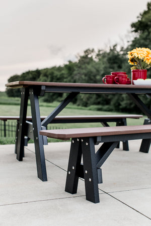 Heritage 72" Picnic Table with Detached Benches Picnic Table