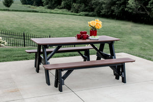Heritage 72" Picnic Table with Detached Benches Picnic Table