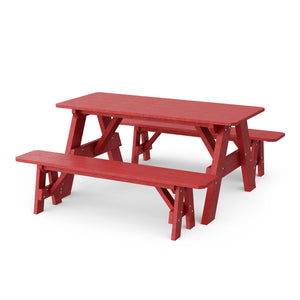 Heritage 72" Picnic Table with Detached Benches Picnic Table