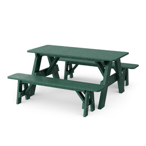 Heritage 72" Picnic Table with Detached Benches Picnic Table
