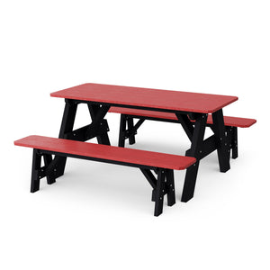 Heritage 72" Picnic Table with Detached Benches Picnic Table
