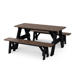 Heritage 72" Picnic Table with Detached Benches Picnic Table