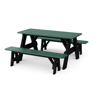 Heritage 72" Picnic Table with Detached Benches Picnic Table