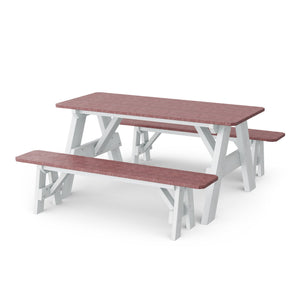 Heritage 72" Picnic Table with Detached Benches Picnic Table