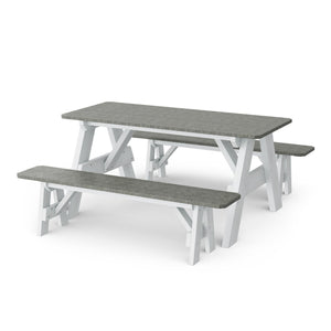 Heritage 72" Picnic Table with Detached Benches Picnic Table