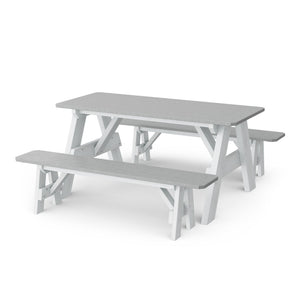 Heritage 72" Picnic Table with Detached Benches Picnic Table