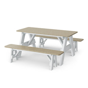 Heritage 72" Picnic Table with Detached Benches Picnic Table