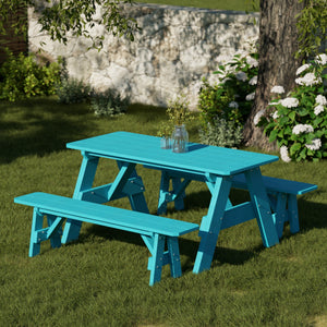 Heritage 72" Picnic Table with Detached Benches Picnic Table