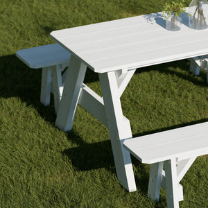 Heritage 72" Picnic Table with Detached Benches Picnic Table