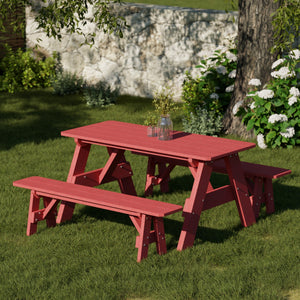 Heritage 72" Picnic Table with Detached Benches Picnic Table