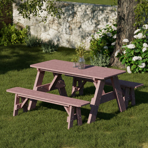 Heritage 72" Picnic Table with Detached Benches Picnic Table