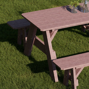 Heritage 72" Picnic Table with Detached Benches Picnic Table
