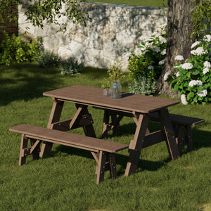 Heritage 72" Picnic Table with Detached Benches Picnic Table