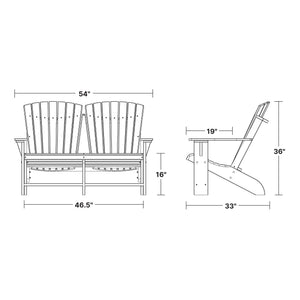 Heritage Double Adirondack Garden Bench