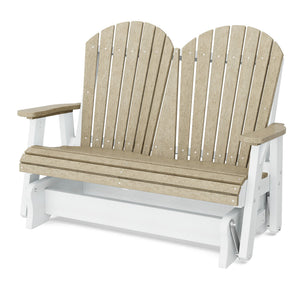 Heritage Double Glider Outdoor Glider Weathered Wood / White