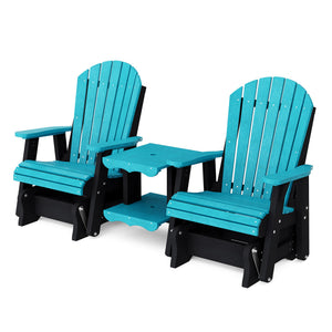 Heritage Double Rock-a-Tee Bench Garden Bench Aruba Blue / Black