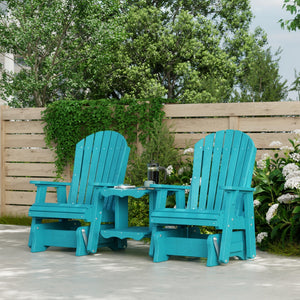Heritage Double Rock-a-Tee Bench Garden Bench Aruba Blue / Solid