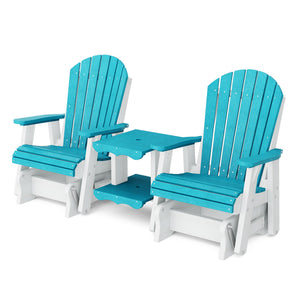 Heritage Double Rock-a-Tee Bench Garden Bench Aruba Blue / White