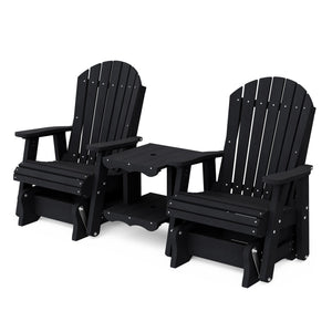 Heritage Double Rock-a-Tee Bench Garden Bench Black / Solid