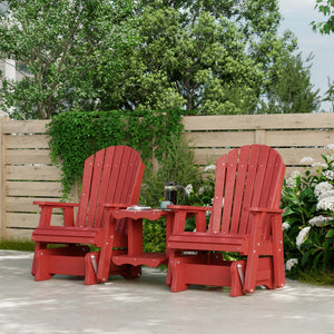 Heritage Double Rock-a-Tee Bench Garden Bench Cardinal Red / Solid