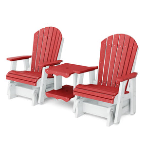 Heritage Double Rock-a-Tee Bench Garden Bench Cardinal Red / White