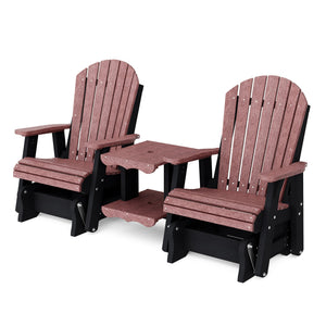 Heritage Double Rock-a-Tee Bench Garden Bench Cherrywood / Black