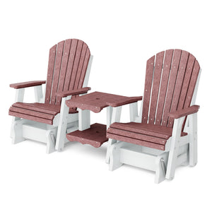 Heritage Double Rock-a-Tee Bench Garden Bench Cherrywood / White