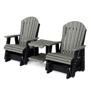 Heritage Double Rock-a-Tee Bench Garden Bench Dark Gray / Black