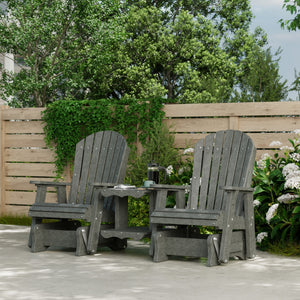 Heritage Double Rock-a-Tee Bench Garden Bench Dark Gray / Solid