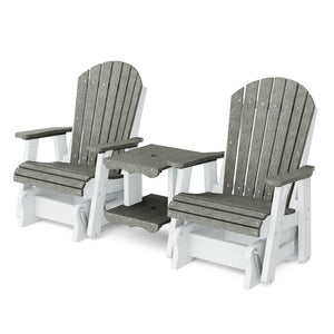 Heritage Double Rock-a-Tee Bench Garden Bench Dark Gray / White