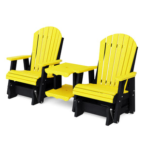 Heritage Double Rock-a-Tee Bench Garden Bench Lemon Yellow / Black