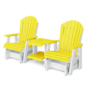 Heritage Double Rock-a-Tee Bench Garden Bench Lemon Yellow / White