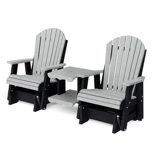 Heritage Double Rock-a-Tee Bench Garden Bench Light Gray / Black