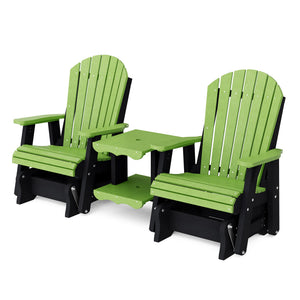 Heritage Double Rock-a-Tee Bench Garden Bench Lime Green / Black
