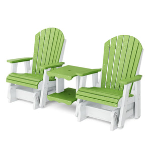 Heritage Double Rock-a-Tee Bench Garden Bench Lime Green / White