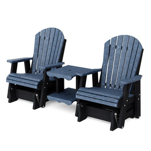 Heritage Double Rock-a-Tee Bench Garden Bench Patriot Blue / Black