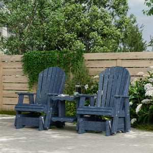 Heritage Double Rock-a-Tee Bench Garden Bench Patriot Blue / Solid