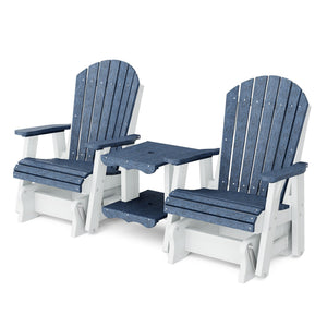 Heritage Double Rock-a-Tee Bench Garden Bench Patriot Blue / White